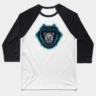 Wolf Head Mascot Style Baseball T-Shirt